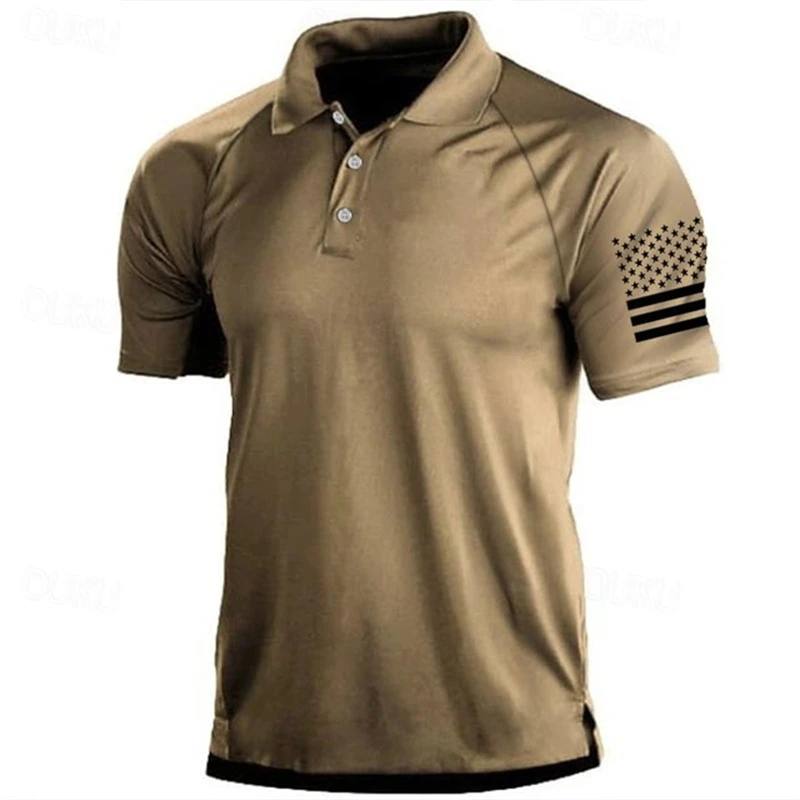 3D Printing Usa - Męska koszulka polo z nadrukiem flagi