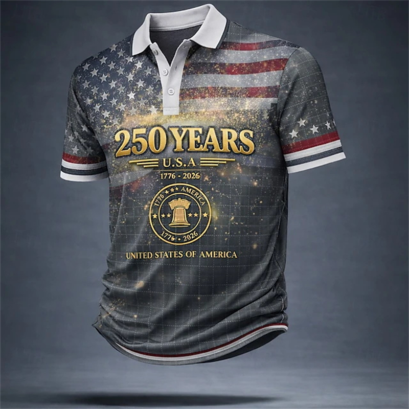 Koszulka polo męska z krótkim  – 3D Printing Usa recenzja i cena